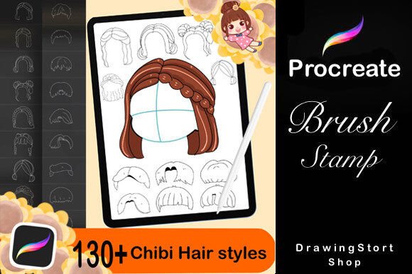 Download 130+ Procreate Hair Stamp Brushes - Hair stamp Collection