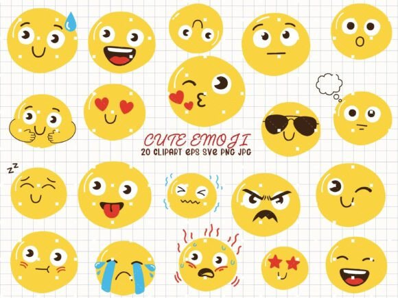 Download Cute Emoji Svg Face Clipart Doodle - Doodle Collection