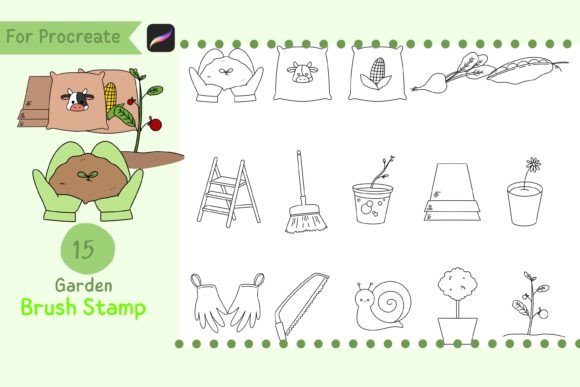 Download Procreate Brush Stamp Garden - Premium Resources