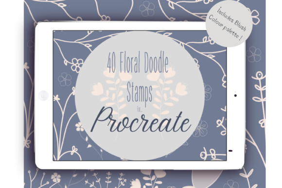 Download Doodle Flower Procreate Stamps &amp; Palette - Doodle Collection