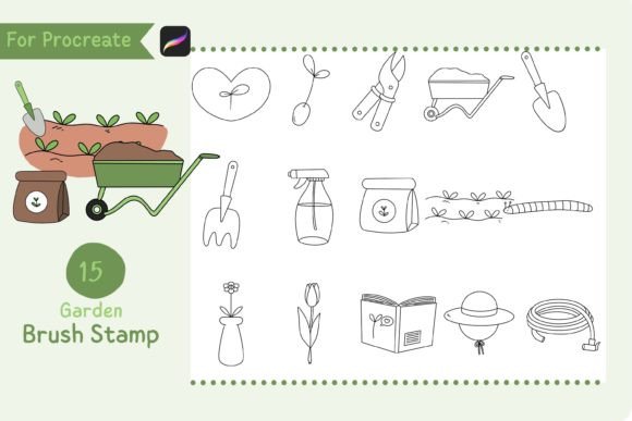 Download Procreate Brush Stamp Garden - Premium Resources